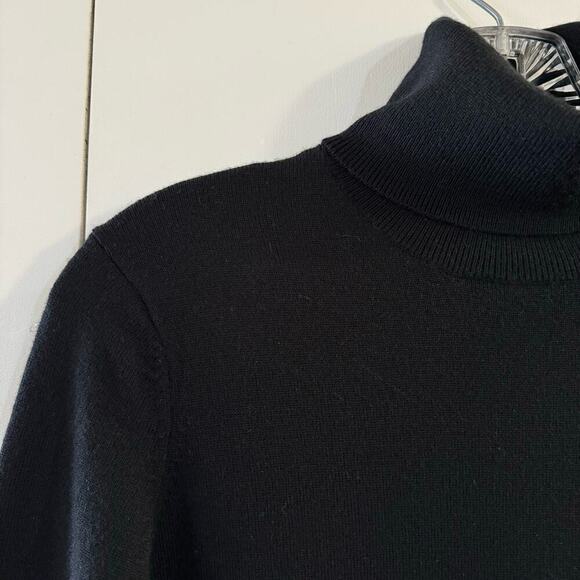 Polo Ralph Lauren Washable Merino Wool Sweater Dress Black Turtleneck Knit Sz XS - Picture 4 of 6